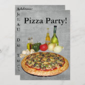 Pizza-Party Einladung (Vorne/Hinten)