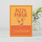 Pizza-Party Einladung (Stehend Vorderseite)