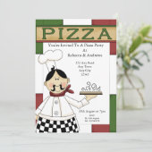 Pizza-Party Einladung (Stehend Vorderseite)