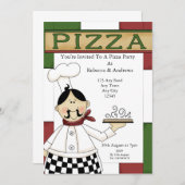 Pizza-Party Einladung (Vorne/Hinten)