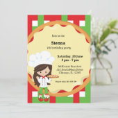 Pizza-Party Einladung (Stehend Vorderseite)