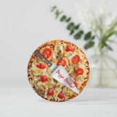 Pizza-Party Einladung (Stehend Vorderseite)