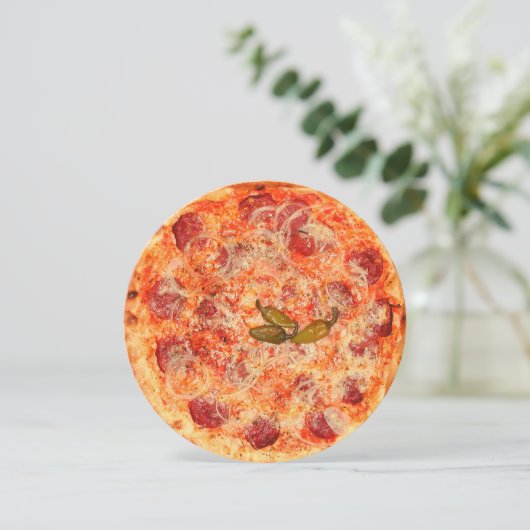 Pizza-Party Einladung (Stehend Vorderseite)