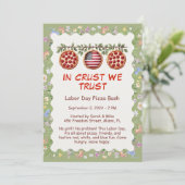 Pizza Party Einladung am Arbeitstag - Patriotische (Stehend Vorderseite)