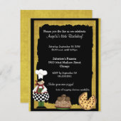 Pizza-Party Einladung des Bonbon-16 (Vorne/Hinten)