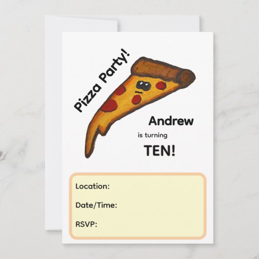 Pizza-Party-Einladung Einladung (Vorderseite)