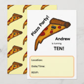 Pizza-Party-Einladung Einladung (Vorne/Hinten)