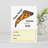 Pizza-Party-Einladung Einladung (Stehend Vorderseite)