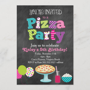 Pizza-Party Einladung (Girl's)