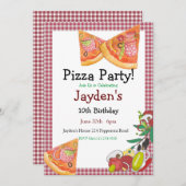 Pizza-Party Einladung, Pizza-Einladung, 12x18 Einladung (Vorne/Hinten)