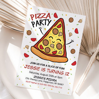 Pizza-Party Einladung, Pizza zum Geburtstag Einlad Einladung