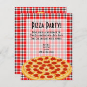 Pizza-Party Einladung, Tischdekor Einladung (Vorne/Hinten)