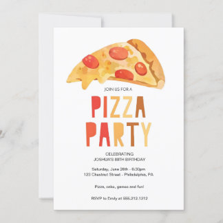 Pizza-Party Einladung-Vorlage, Pizzas Einladung