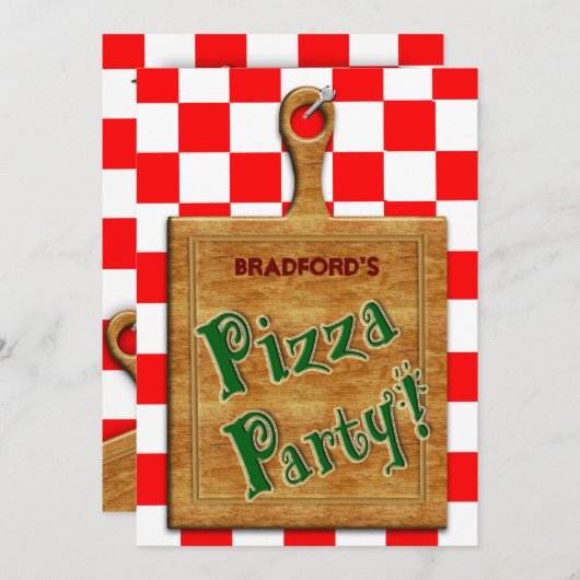 PIZZA-PARTY - EINLADUNG ZU MEHREREN ZWECKEN - (Vorne/Hinten)