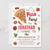 Pizza-Party| Einladung zum Geburtstag (Vorderseite)