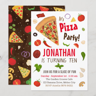 Pizza-Party| Einladung zum Geburtstag
