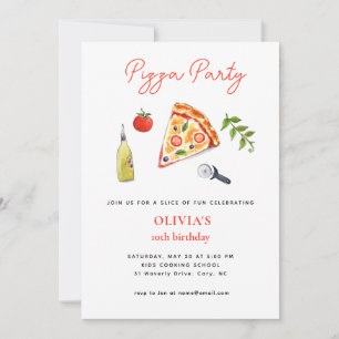 PIZZA PARTY Einladung zum Geburtstag jedes Jahr