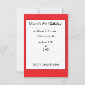 "Pizza Party" Einladungen (Rückseite)