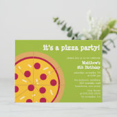Pizza-Party Einladungen (Stehend Vorderseite)