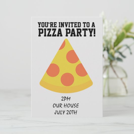 PIZZA PARTY!EINLADUNGEN EINLADUNG (Stehend Vorderseite)