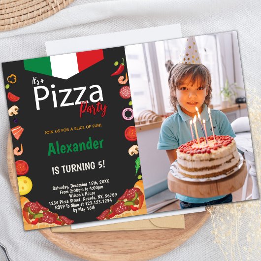 Pizza-Party Einladungen für Kinder