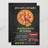 Pizza-Party Einladungen im Chalkboard (Vorne/Hinten)