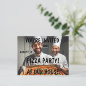 PIZZA-PARTY EINLADUNGEN Postkarten (Stehend Vorderseite)