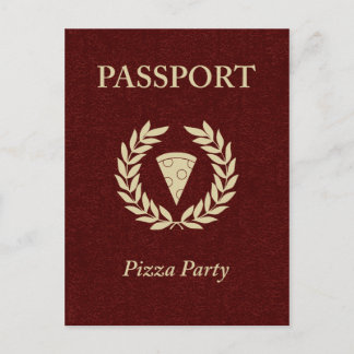 Pizza-Party Einladungspostkarte