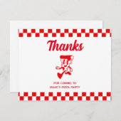 Pizza Party Flat Danke Karte (Vorne/Hinten)