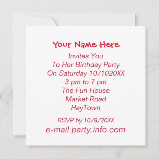 Pizza Party Fun Modern Einladung (Rückseite)