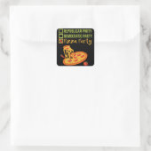 Pizza Party - Funny Novelty Voting Political Quadratischer Aufkleber (Tasche)