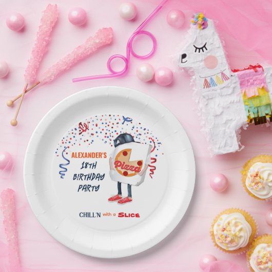 Pizza Party Funny Pappteller (Party)