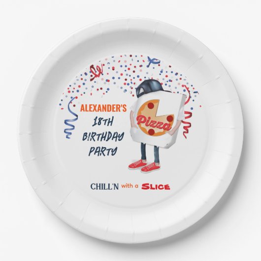 Pizza Party Funny Pappteller (Vorderseite)