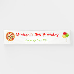 Pizza Party Geburtstag Banner