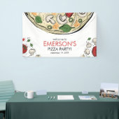 Pizza Party Geburtstag Begrüßungsbanner Banner (Messeveranstaltung)