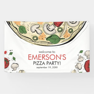 Pizza Party Geburtstag Begrüßungsbanner Banner