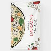 Pizza Party Geburtstag Begrüßungsbanner Banner (Vertikal)