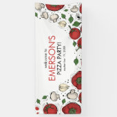 Pizza Party Geburtstag Begrüßungsbanner Poster Banner (Vertikal)