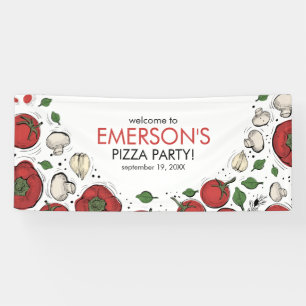 Pizza Party Geburtstag Begrüßungsbanner Poster Banner