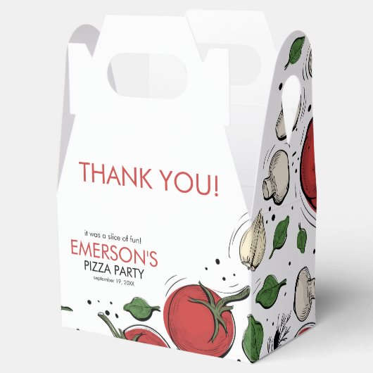 Pizza Party Geburtstag Danke Geschenkschachtel (Geöffnet)