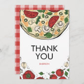 Pizza Party Geburtstag Danke Karte (Vorne/Hinten)