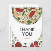 Pizza Party Geburtstag Danke, Postcard Postkarte (Vorne/Hinten)