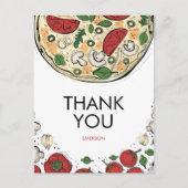 Pizza Party Geburtstag Danke, Postcard Postkarte (Vorderseite)