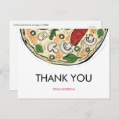 Pizza Party Geburtstag Danke, Postcard Postkarte (Vorne/Hinten)