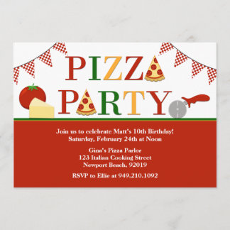 Pizza Party Geburtstag Einladung