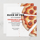 Pizza Party Geburtstag Einladung (Vorne/Hinten)