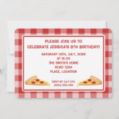 Pizza Party Geburtstag Einladung (Rückseite)