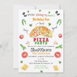 Pizza Party Geburtstag Einladung