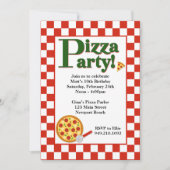Pizza Party Geburtstag Einladung (Vorderseite)