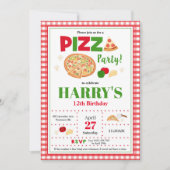 Pizza Party Geburtstag Einladung Boys Fast Food (Vorderseite)